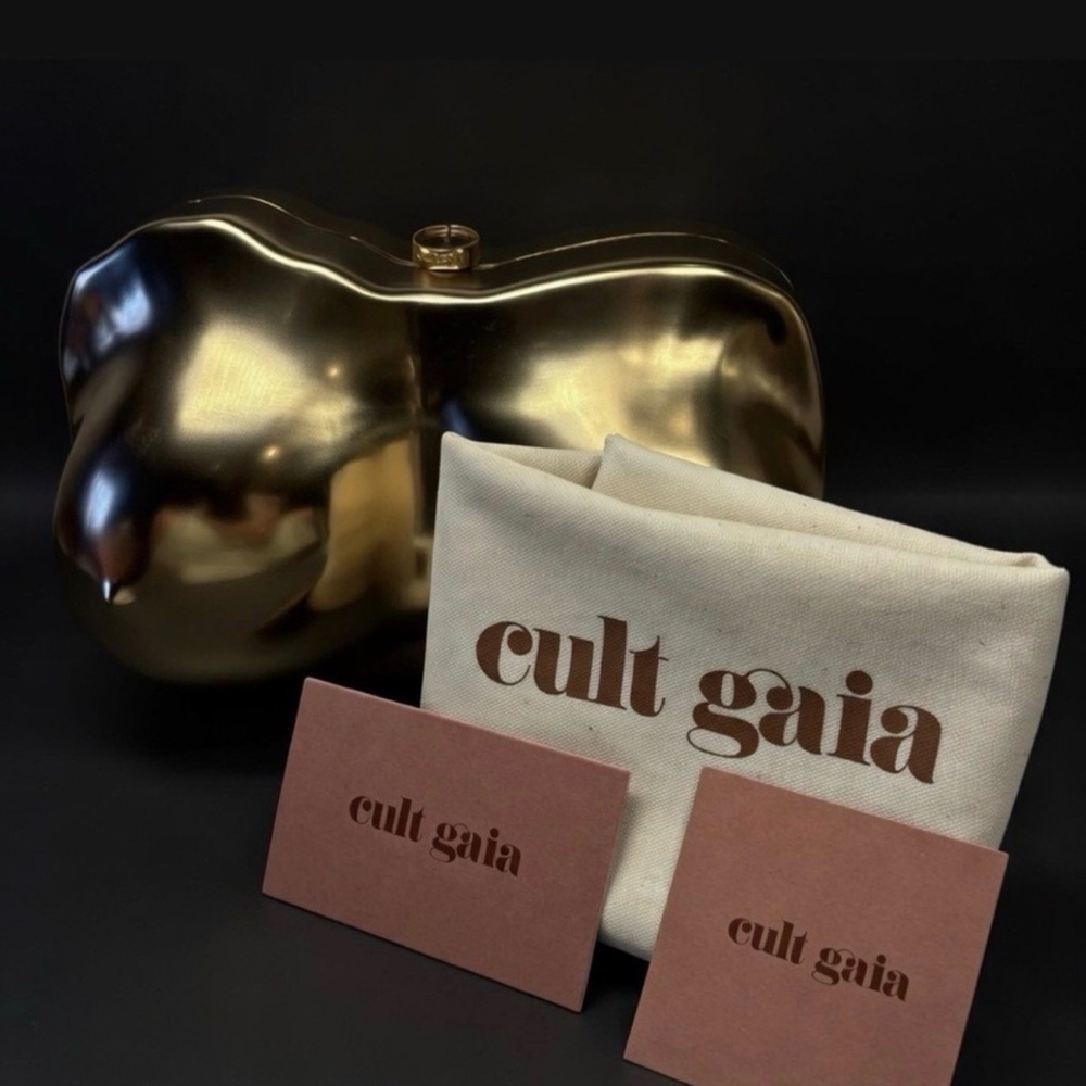 Cult Gaia Metallic Gold Sculptural Clutch